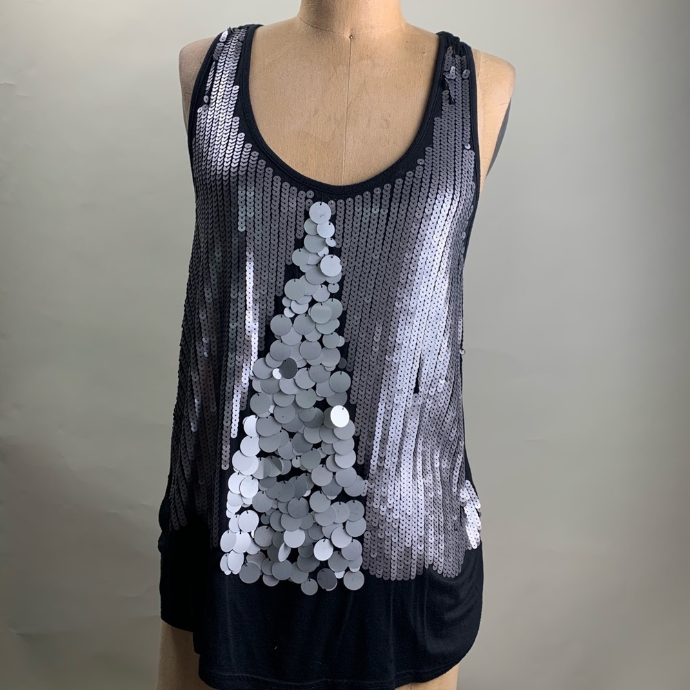 WDNY tank top with grey sequins